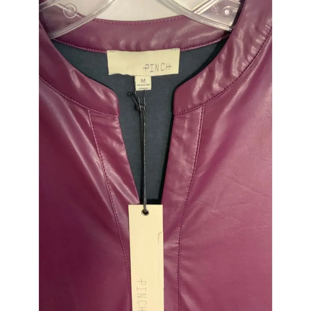 Pinch Deep‎ Wine Faux Leather Dress NWT size medium